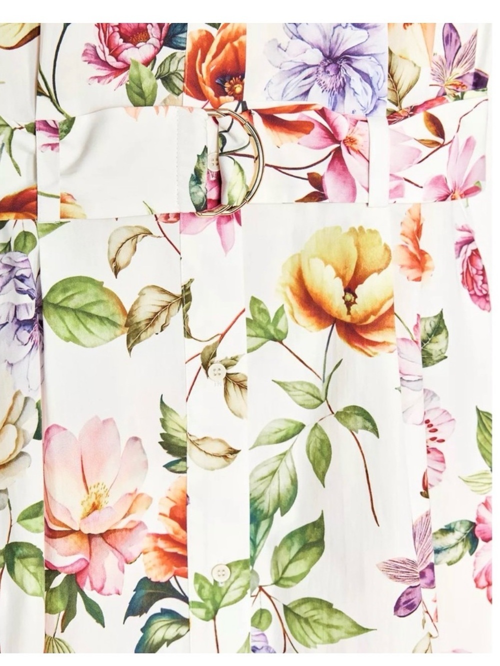 ZARA BELTED FLORAL PRINTED POPLIN MIDI SHIRT DRESS NEW W/TAGS - Picture 10 of 11